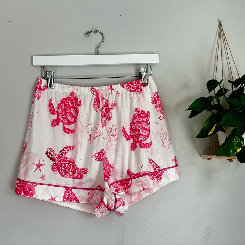 Amazon Pink Turtle Pajama Set size medium trending vacation summer pj set - Picture 9 of 12